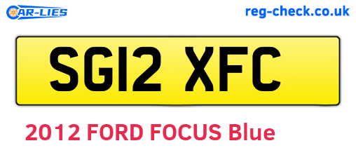 SG12XFC are the vehicle registration plates.