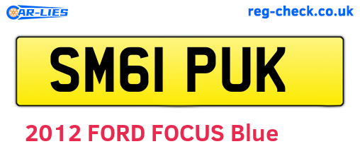 SM61PUK are the vehicle registration plates.