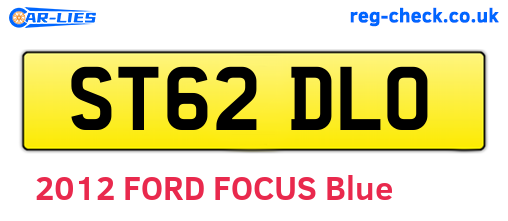 ST62DLO are the vehicle registration plates.