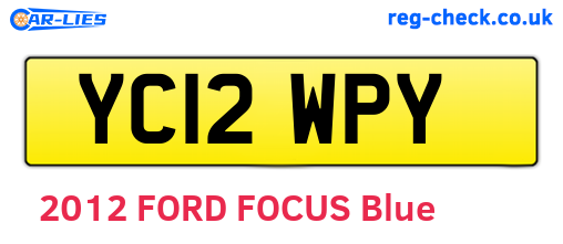 YC12WPY are the vehicle registration plates.