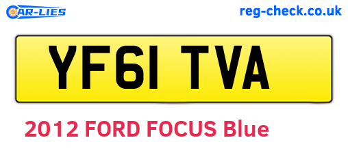 YF61TVA are the vehicle registration plates.