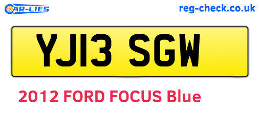 YJ13SGW are the vehicle registration plates.