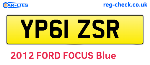 YP61ZSR are the vehicle registration plates.