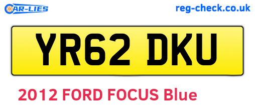 YR62DKU are the vehicle registration plates.