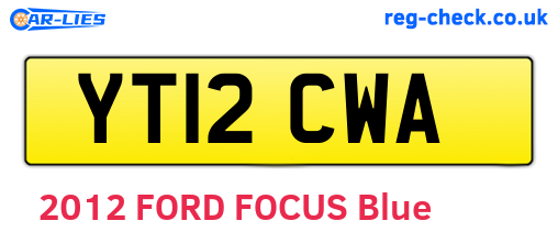 YT12CWA are the vehicle registration plates.