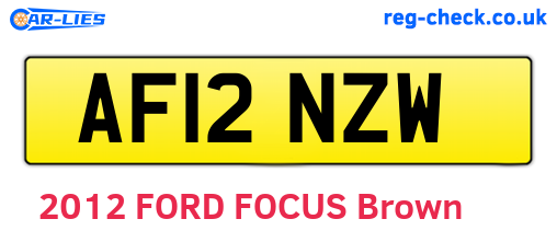 AF12NZW are the vehicle registration plates.