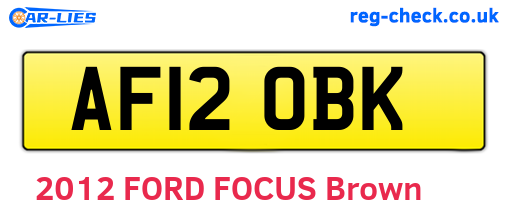 AF12OBK are the vehicle registration plates.
