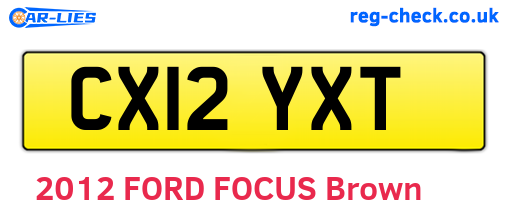 CX12YXT are the vehicle registration plates.