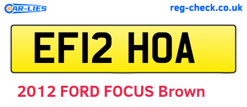 EF12HOA are the vehicle registration plates.