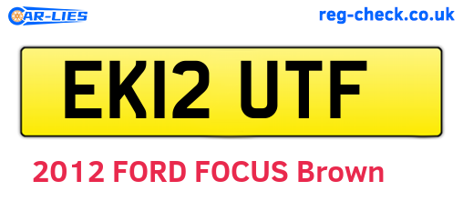 EK12UTF are the vehicle registration plates.
