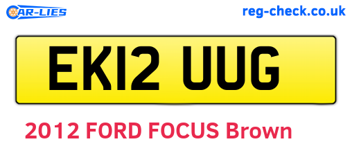 EK12UUG are the vehicle registration plates.