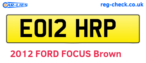 EO12HRP are the vehicle registration plates.