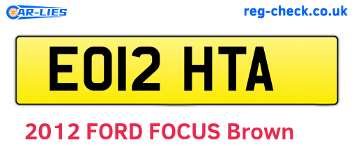 EO12HTA are the vehicle registration plates.