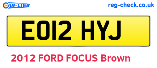 EO12HYJ are the vehicle registration plates.
