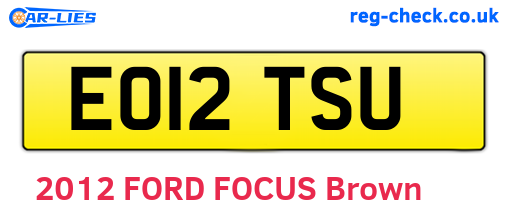 EO12TSU are the vehicle registration plates.