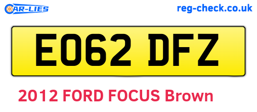 EO62DFZ are the vehicle registration plates.