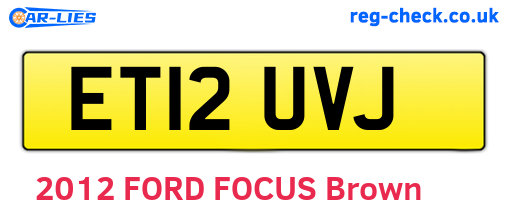 ET12UVJ are the vehicle registration plates.