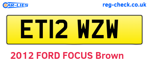 ET12WZW are the vehicle registration plates.