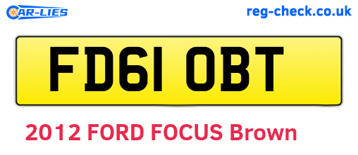 FD61OBT are the vehicle registration plates.