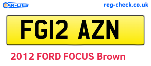 FG12AZN are the vehicle registration plates.