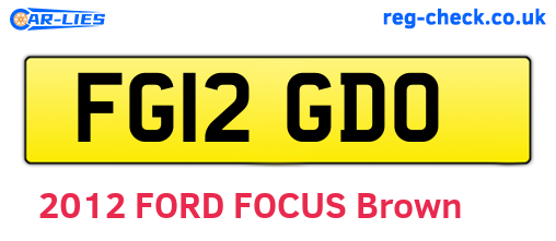 FG12GDO are the vehicle registration plates.