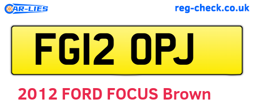 FG12OPJ are the vehicle registration plates.