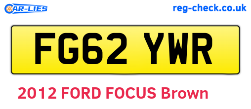 FG62YWR are the vehicle registration plates.