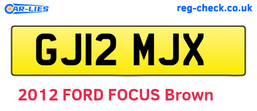 GJ12MJX are the vehicle registration plates.