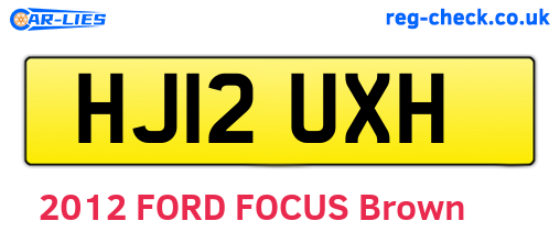 HJ12UXH are the vehicle registration plates.