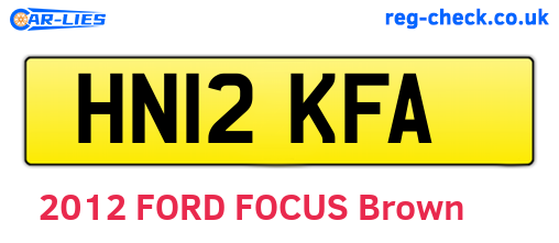 HN12KFA are the vehicle registration plates.