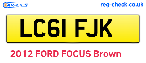 LC61FJK are the vehicle registration plates.