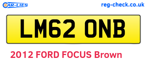 LM62ONB are the vehicle registration plates.