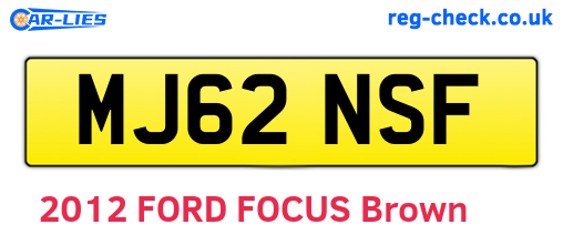 MJ62NSF are the vehicle registration plates.