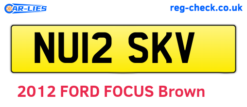 NU12SKV are the vehicle registration plates.