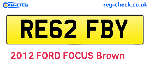 RE62FBY are the vehicle registration plates.