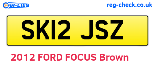 SK12JSZ are the vehicle registration plates.