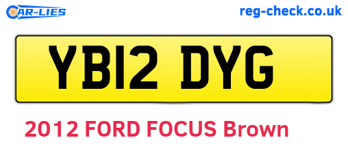 YB12DYG are the vehicle registration plates.
