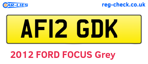 AF12GDK are the vehicle registration plates.