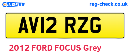 AV12RZG are the vehicle registration plates.