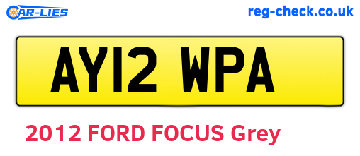 AY12WPA are the vehicle registration plates.
