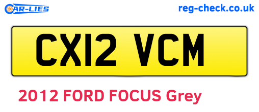 CX12VCM are the vehicle registration plates.