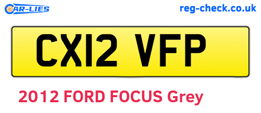 CX12VFP are the vehicle registration plates.