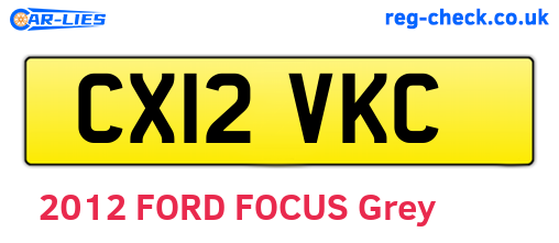 CX12VKC are the vehicle registration plates.