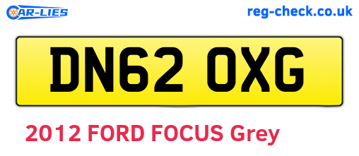 DN62OXG are the vehicle registration plates.
