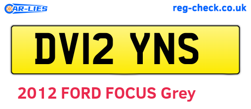 DV12YNS are the vehicle registration plates.
