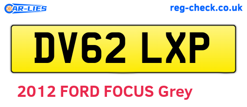 DV62LXP are the vehicle registration plates.