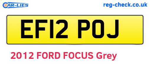 EF12POJ are the vehicle registration plates.