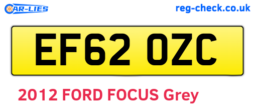 EF62OZC are the vehicle registration plates.
