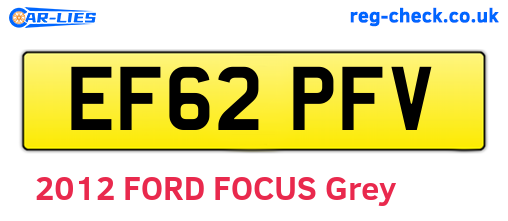 EF62PFV are the vehicle registration plates.