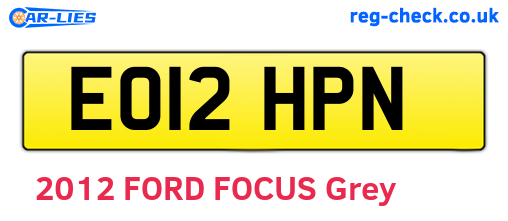 EO12HPN are the vehicle registration plates.